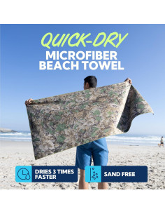 Toalla de Playa Microfibra Sun Ninja Camo 160x81 cm Secado Rápido 2