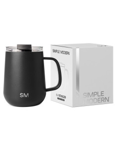 Taza de Viaje Simple Modern Voyager 12oz Acero Inoxidable Negro