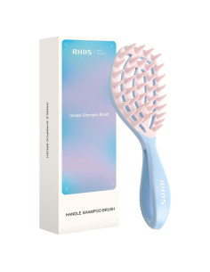 Masajeador de Cuero Cabelludo RHOS Azul, Cepillo de Champú Ergonómico