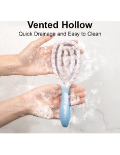 Masajeador de Cuero Cabelludo RHOS Azul, Cepillo de Champú Ergonómico 2