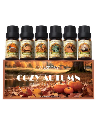 Set de Aceites Esenciales de Otoño WUSEONY 6x10ml Aromaterapia