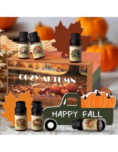 Set de Aceites Esenciales de Otoño WUSEONY 6x10ml Aromaterapia