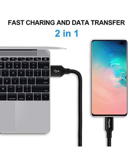 Cable USB A a USB C Trenzado etguuds 15 pies 2-Pack Carga Rápida Cable USB A a USB C Trenzado etguuds 15 pies 2-Pack Carga Rápida