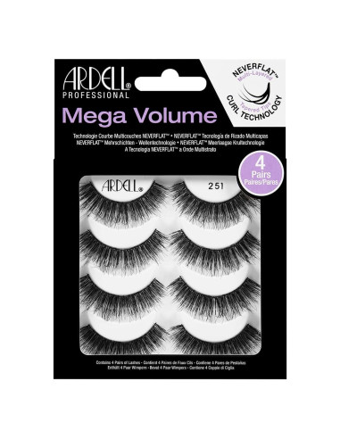 Pestañas Postizas Ardell Mega Volume 251 - 4 Pares Reutilizables