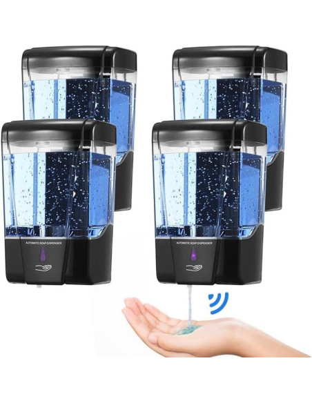 Paquete de 4 Dispensadores Automáticos de Jabón VZZNN 600 ml