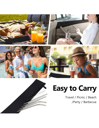 Funda Reutilizable para Pajitas Aosbos - Aluminio Grado Alimentario