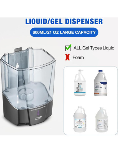 Paquete de 4 Dispensadores Automáticos de Jabón VZZNN 600 ml