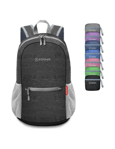 Mochila de Senderismo Plegable ZOMAKE 10L Ligera Negra