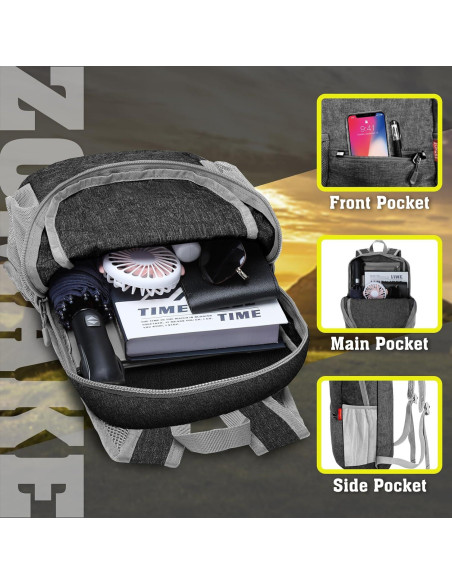 Mochila de Senderismo Plegable ZOMAKE 10L Ligera Negra