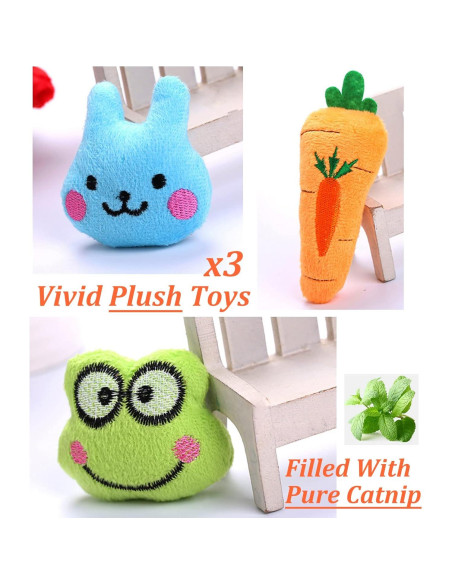 Paquete de 12 Juguetes de Hierba Gatera Kidpet - Orgánicos y Seguros