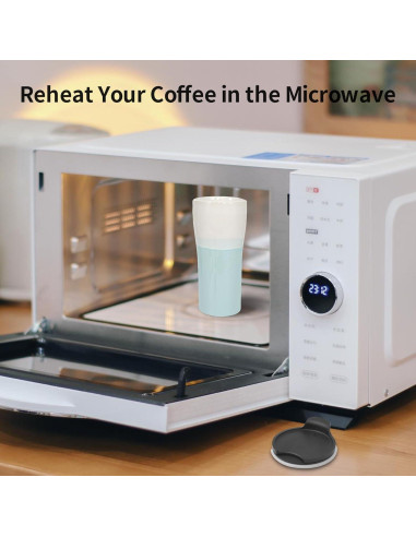 Taza de cerámica aislada Kopmath 15 oz con tapa azul