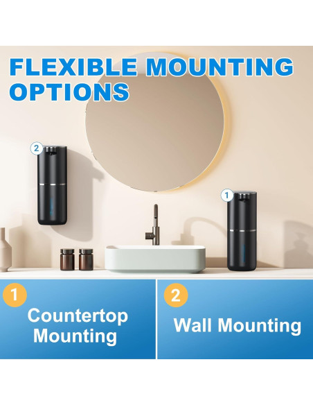 Dispensador Automático de Jabón Espumoso Fantictas 380ml Negro