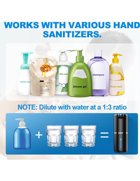 Dispensador Automático de Jabón Espumoso Fantictas 380ml Negro