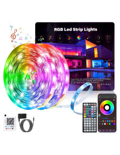 Tira de luces LED RGB 150ft Ledagic con control remoto