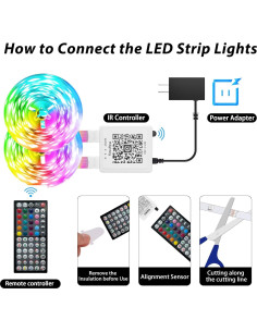 Tira de luces LED RGB 150ft Ledagic con control remoto 2