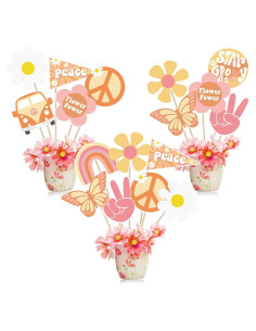 Centros de Mesa Retro Hippie Boho A1diee - 30 Piezas Multicolor