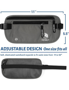 Cinturón de Dinero VENTURE 4TH con Bloqueo RFID - Gris 2