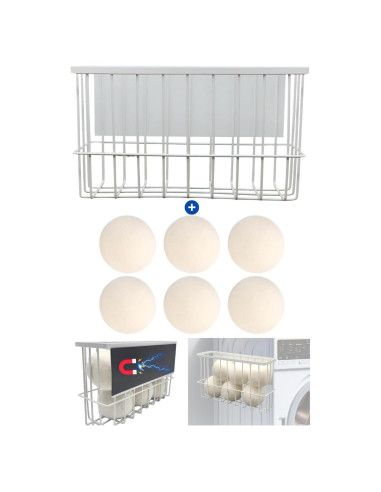 Pelotas de Secadora de Lana ENUKYCOM 6 Pcs + Soporte Magnético