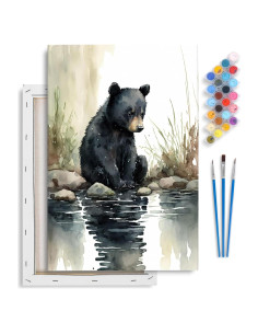 Kit de Pintura por Números Enmarcado Yezavesu Oso 20x30 cm