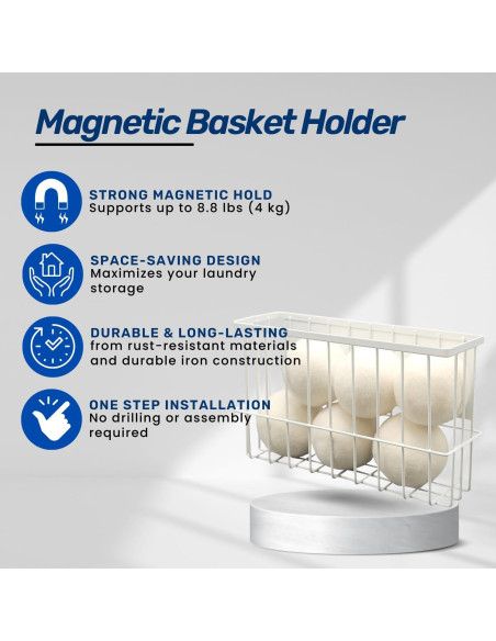 Pelotas de Secadora de Lana ENUKYCOM 6 Pcs + Soporte Magnético