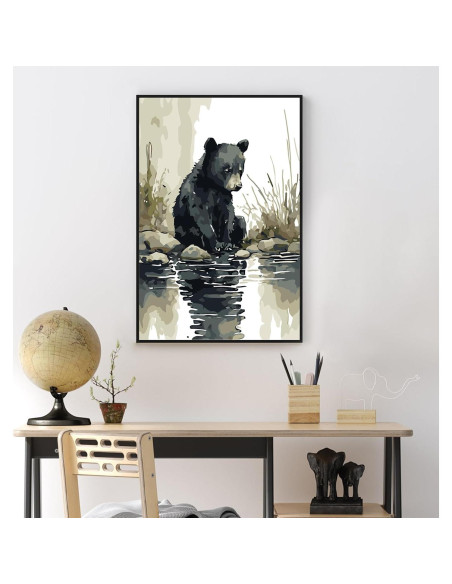 Kit de Pintura por Números Enmarcado Yezavesu Oso 20x30 cm