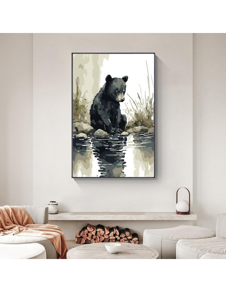 Kit de Pintura por Números Enmarcado Yezavesu Oso 20x30 cm