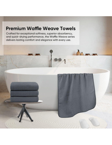 Toallas de Baño HOMEXCEL Gris Microfibra 2 Piezas 68x137 cm