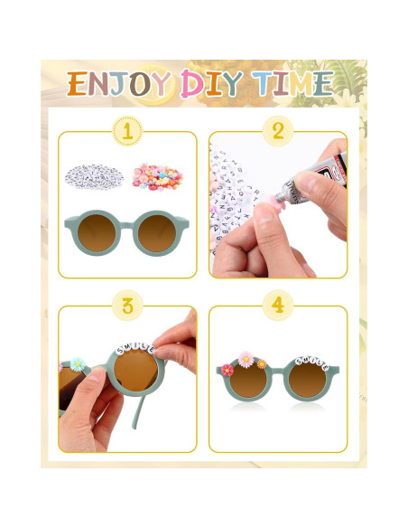 Kanayu Kit de Gafas de Sol DIY para Niños 24 Piezas Colores Vivos