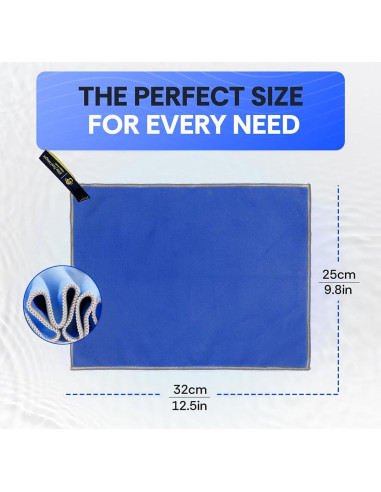 Toalla de Microfibra Elite Trail Magic BPUL Azul 32x25 cm