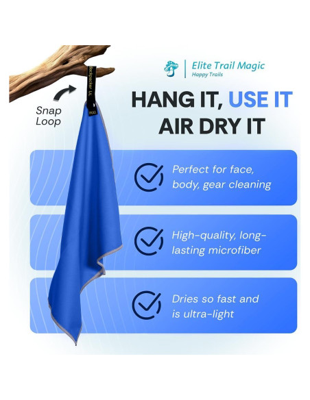 Toalla de Microfibra Elite Trail Magic BPUL Azul 32x25 cm Toalla de Microfibra Elite Trail Magic BPUL Azul 32x25 cm