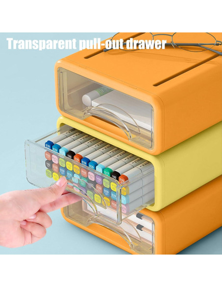 Organizador de Escritorio Apilable ZZFENGKR 4 Cajones Plástico