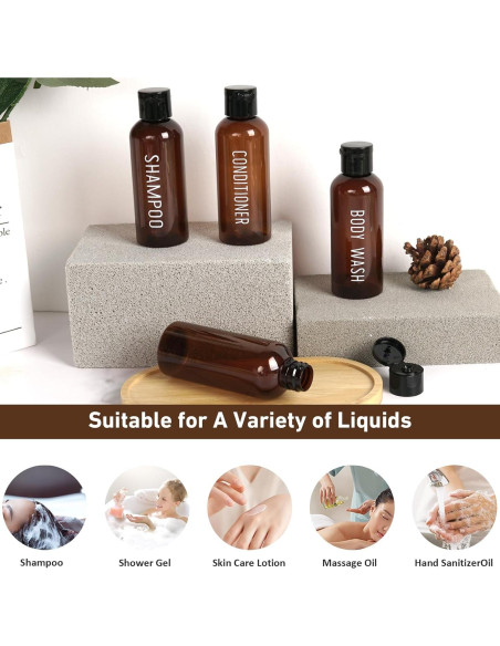 Botellas de Viaje Wowang 4 Pack 100ml Aprobadas por TSA