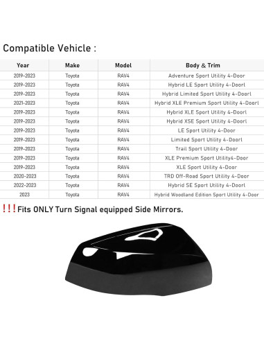 Cubierta de Espejo Lateral Moonlinks para Toyota RAV4 2019-2024