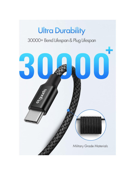 Cable USB C a USB C 3m Etguuds 60W Carga Rápida 2-Pack