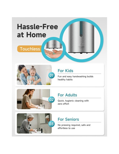 Dispensador de Jabón Automático AIKE AK1205 700ml Acero Inoxidable