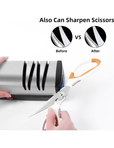 Afilador de cuchillos eléctrico MKHS 3 en 1 Plata 0.77 kg