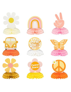 Centros de Mesa Honeycomb A1diee 9 Piezas Boho Retro