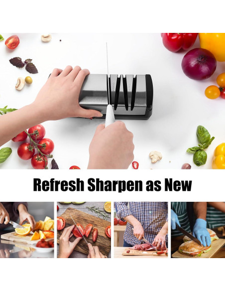 Afilador de cuchillos eléctrico MKHS 3 en 1 Plata 0.77 kg Afilador de cuchillos eléctrico MKHS 3 en 1 Plata 0.77 kg