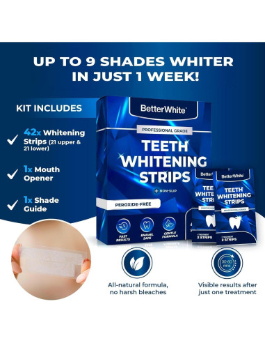 Tiras de Blanqueamiento Dental BetterWhite - 14 Tiras Naturales