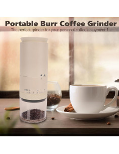 Molino de café portátil VINGVO eléctrico 38 configuraciones USB 2