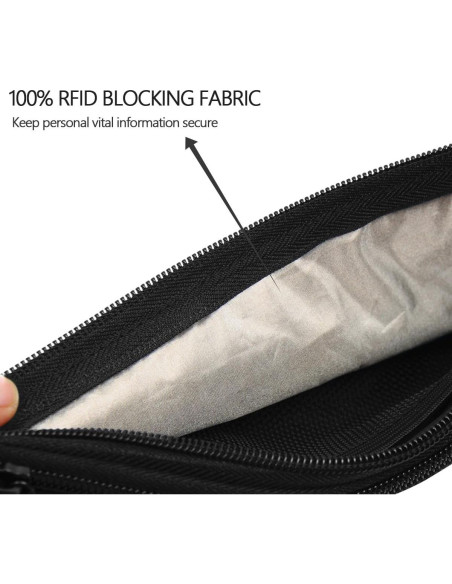 Cinturón de Dinero Ryaco con Bloqueo RFID, Negro, Ajustable Cinturón de Dinero Ryaco con Bloqueo RFID, Negro, Ajustable