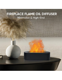 Difusor de Aceite Esencial Yaledi 150ml Chimenea Negro 2