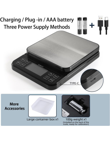 Balanza de Cocina BOMATA B613 5kg Alta Precisión LCD Recargable