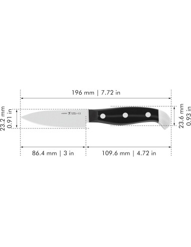 Cuchillo de Pelar HENCKELS 3" Acero Inoxidable Negro