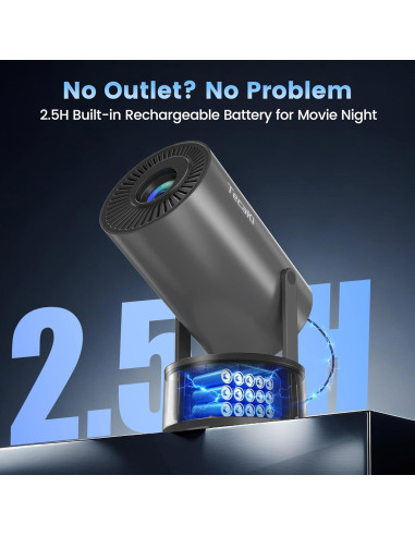 Proyector Portátil Tecaki X5OTD-US con Batería y WiFi