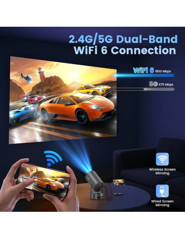 Proyector Portátil Tecaki X5OTD-US con Batería y WiFi