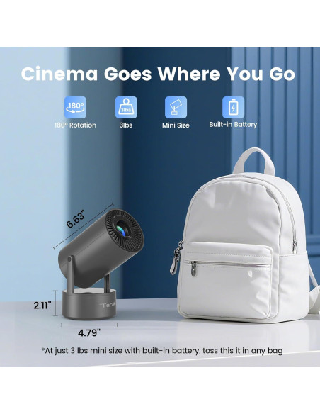Proyector Portátil Tecaki X5OTD-US con Batería y WiFi