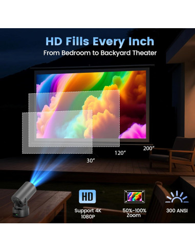 Proyector Portátil Tecaki X5OTD-US con Batería y WiFi