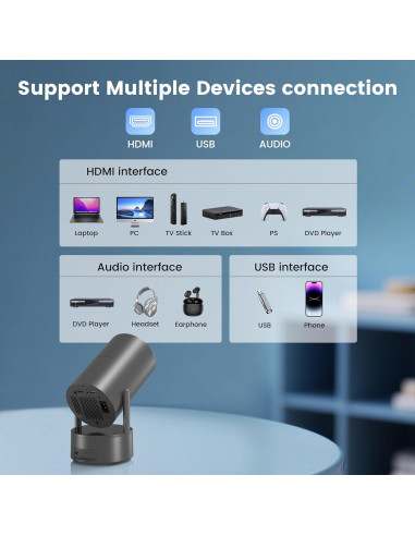 Proyector Portátil Tecaki X5OTD-US con Batería y WiFi