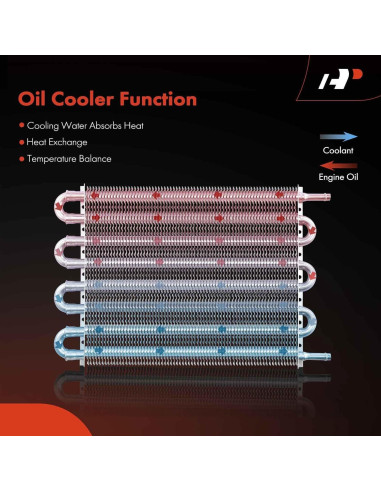 Enfriador de Aceite de Transmisión A-Premium 8 Filas Aluminio